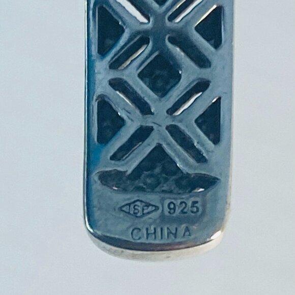 Beautiful Vintage Sterling Silver Geometric Cuff – Marked ISP 925 China - Picture 14 of 14